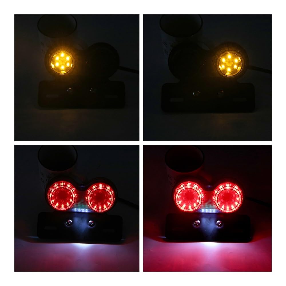 Fanale posteriore freno Luce Porta Targa Freno Accessori Moto Doppia Luce Di Segnalazione Doppia Luce Fanale Posteriore A LED Universale Per Moto 12V