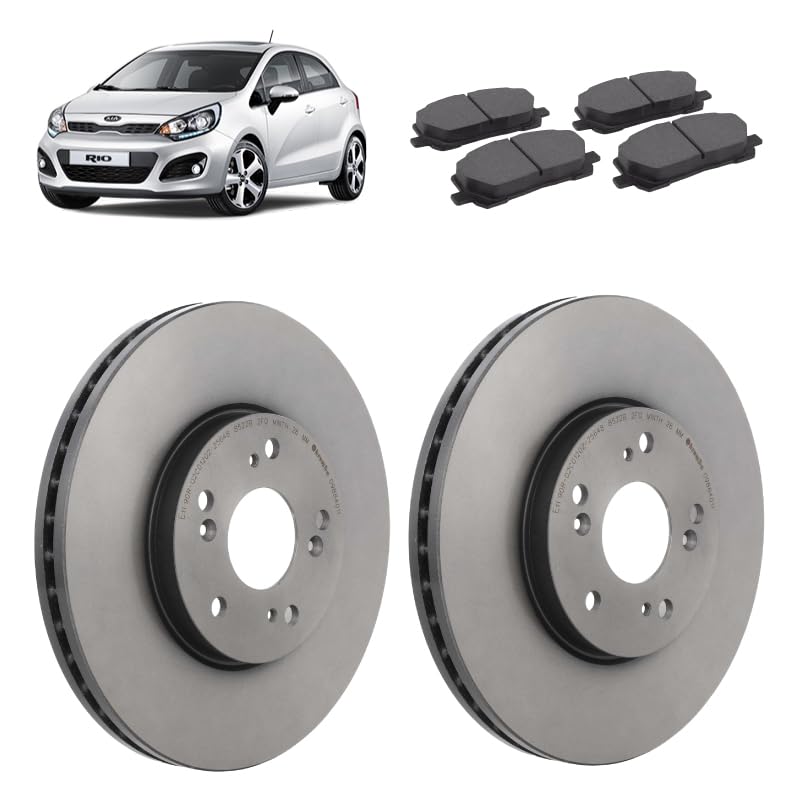 Kit dischi 23mm e pastiglie freno anteriori compatibile con KIA Rio III 2011-2017