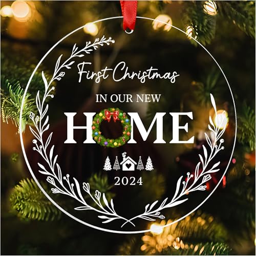 Our First Christmas in Our New Apartment 2025 Xmas Ceramic Ornament - Apartment Decor House Warming Gifts 1st Apartment Christmas Ornament (Home Ornament)