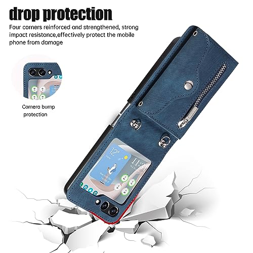 Coque Galaxy Z Flip 7 Asuwish évite rayures écran externe bleu