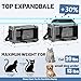 PAPZER Cat Carrier Top-Expandable 18x11x11, United Delta American Airline Approved Dog Carrier, Soft-Sided Pet Carry Bag Under-Seat in Cabin, Puppy Airplane Travel Crate TSA Plane Kitten Cage Grey