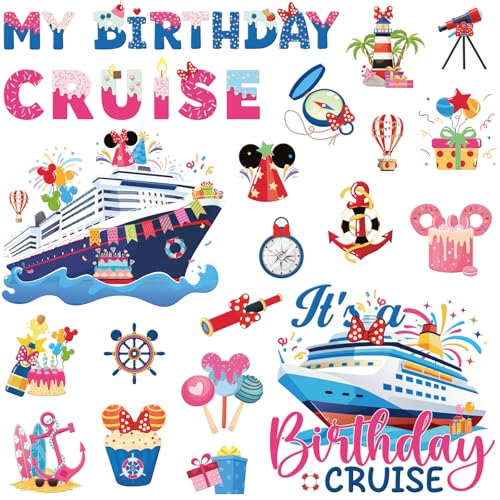 Imanes decorativos de cumpleaños con diseño de barco, pack 20