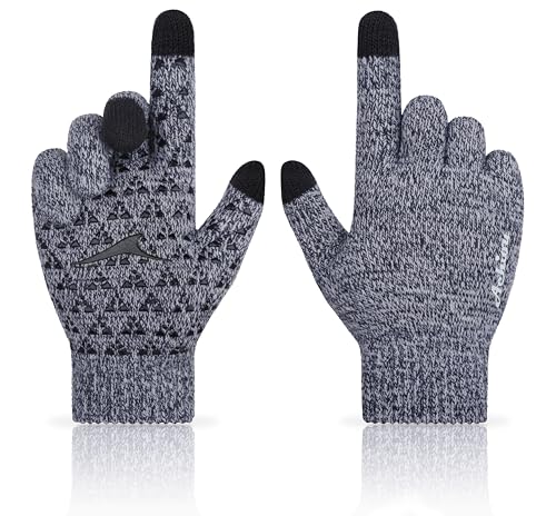 Image of Achiou Winter Gloves, Glove for Men Women, Upgraded Touch Screen Texting Warm Running with Thermal Soft Knit Lining