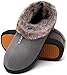 Mishansha Winter Hausschuhe Damen Memory Foam Plüsch Pantoffeln Frauen Kuschelige Baumwollhausschuhe rutschfest Slippers Grau Gr.39