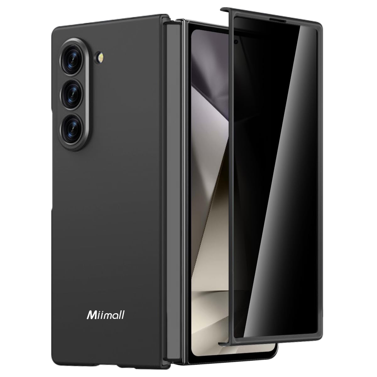 Miimall Slim Fit for Samsung Galaxy Z Fold 6 Case with Privacy Screen Protector Ultra Thin Lightweight Hard PC Cover Phone Cases for Samsung Galaxy Z