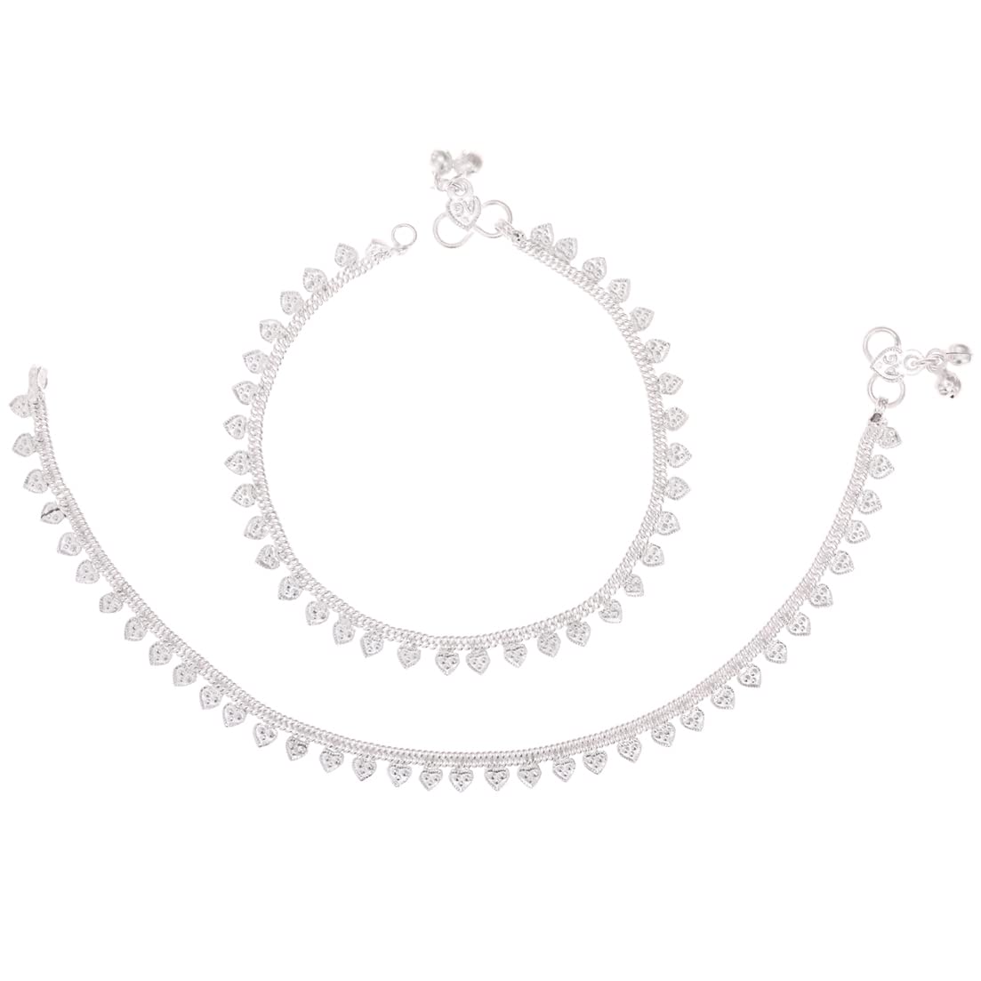 AanyaCentric Silver Plated Ethnic Traditional Anklets Payal - Classic and Stylish for Women and Girls