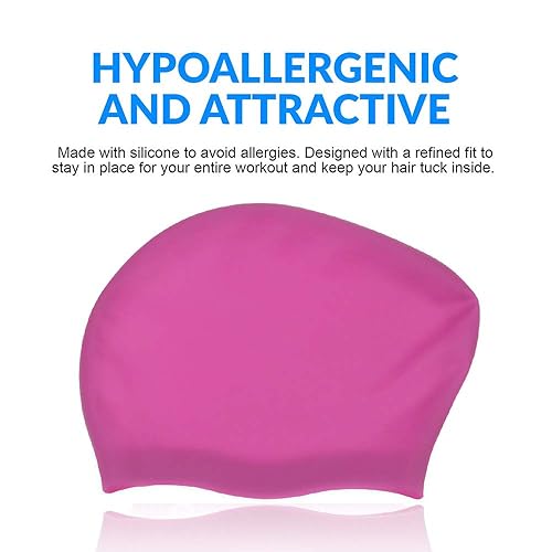 Miniatura 2 de GoodByeReality! Gorro de natación largo para mujer, gorro de natación extra grande, gorro de ducha trenzas, tejidos, extensiones de pelo, trenzas,