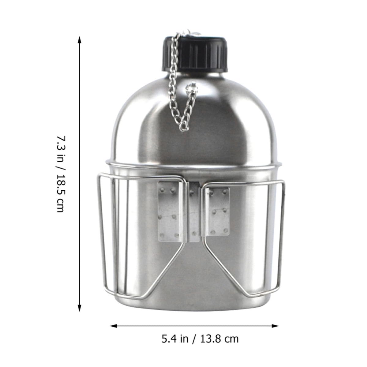 MERRYHAPY Edelstahl Wasserflasche für Camping und Unterwegs, Leicht, Silber