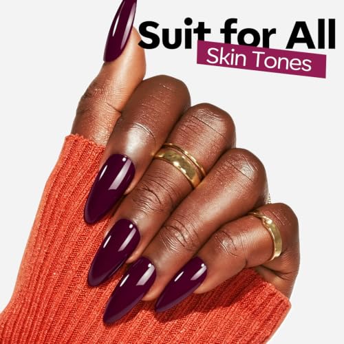 Image of modelones Dark Purple Gel Nail Polish 15ML, Hema Free Pastel Soak-Off UV Fall Gel Polish - 28+Days Long-Lasting Nail Art DIY Manicure Kit Home Salon Women Gifts