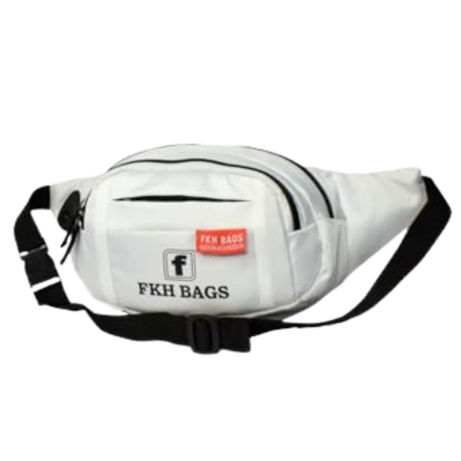 Polyester Waist Pack Travel Handy Hiking Zip Pouch Document Money Phone Belt Sport Bag for Men and Women and Adult | White | flufee White Waist Bag-image-38