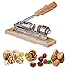 Casse-Noisette Manuel,Écrous Casse Noix Pinces En Noyer Inoxydable Pince À Châtaignes Pince Casse Noisette Ouvre-Écrou Cuisine Avec Base En Bois Et Poignée Pour Noisettes, Amandes Ou Autres Écrous