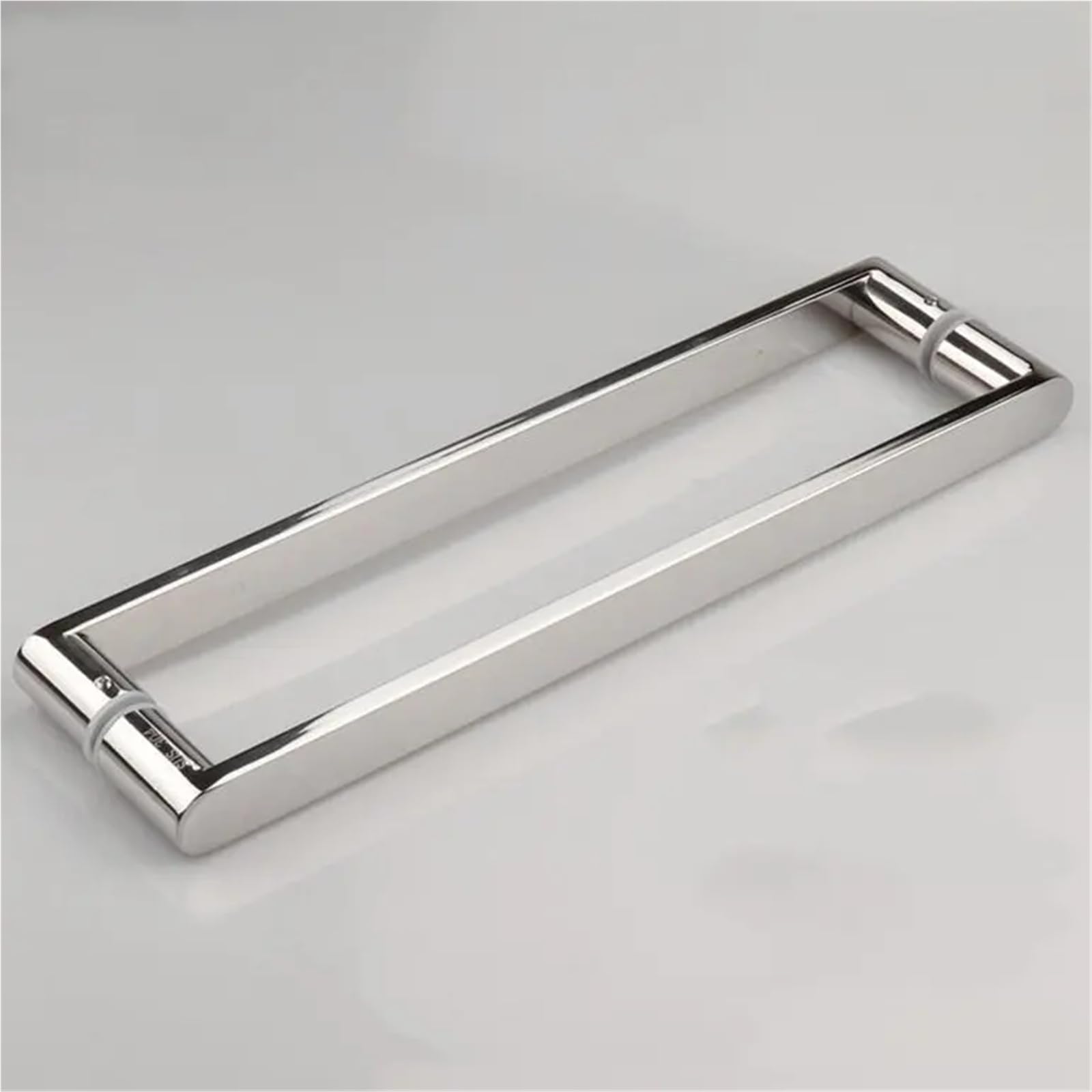 Poignée de porte en verre tube carré inox 304 brillant R-84613 entraxe 500mm