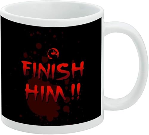 GRAPHICS & MORE Mortal Kombat Klassic Finish Him - Taza de café de cerámica, tazas de regalo novedosas para café, té y bebidas calientes, 11 onzas,
