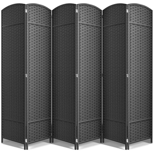 Sorbus 6 Panel Room Divider 6 ft. Tall - Privacy Screen, Extra Wide Double Hinged Panels, Mesh Hand-Woven Design, Partition Room Dividers and Folding Privacy Screens, Wall Divider for Room Separation