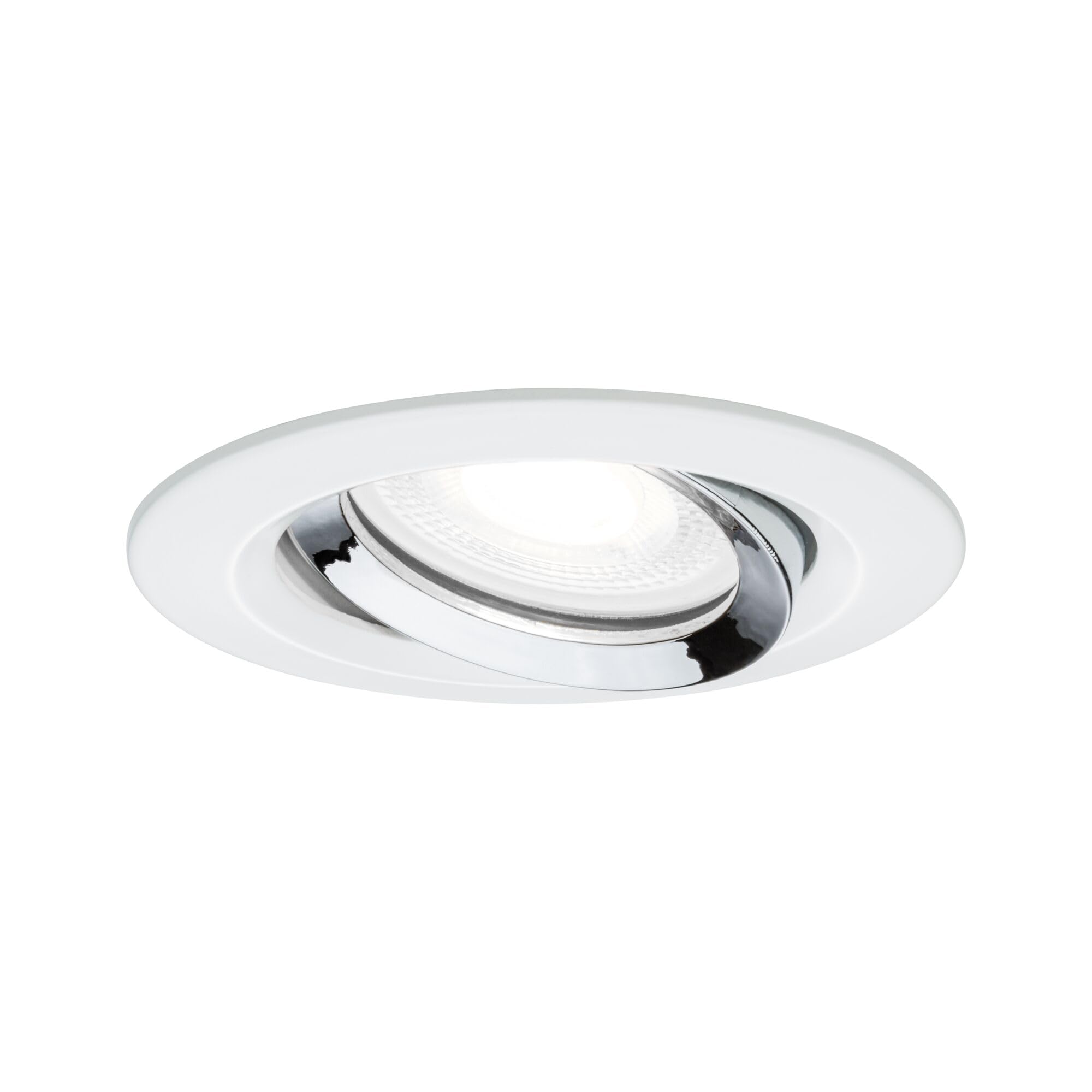 Paulmann 93673 Nova Plus LED recessed luminaire rnd Swivel incl. 6W IP65 dim recessed spot White matt, Chrome spot alu zinc recessed lamp 4000K GU10