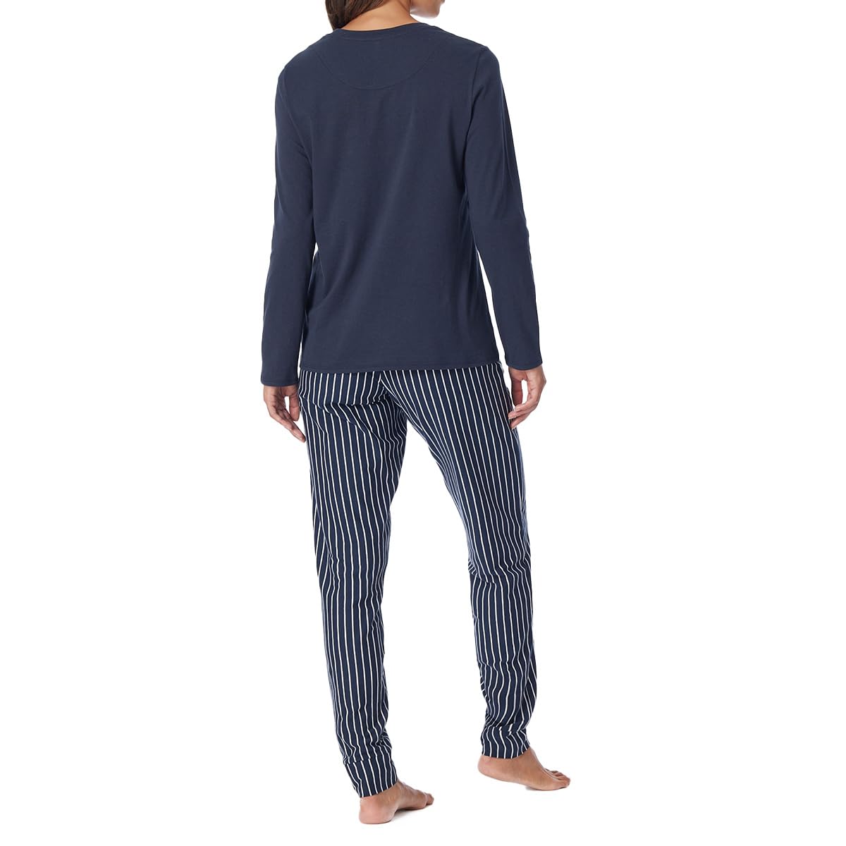 Uncover by Schiesser Damen Schlafanzug Set Shirt langarm mit langer Schlafhose - Nachtwäsche