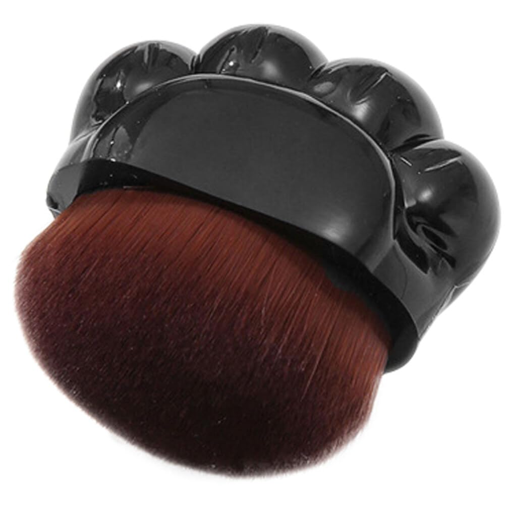 Baluue Foundation Makeup Brush Flat Top Face Blush Liquid Brush Cat Paw Shaped Concealer Brush for Blending Cosmetics Black