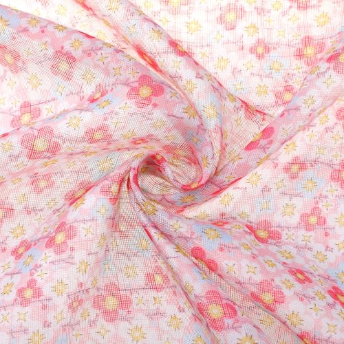 Women's Floral Printed Square Scarves, 23.6X23.6 Flowers Tassel Gauze Headscarf Neckerchief4