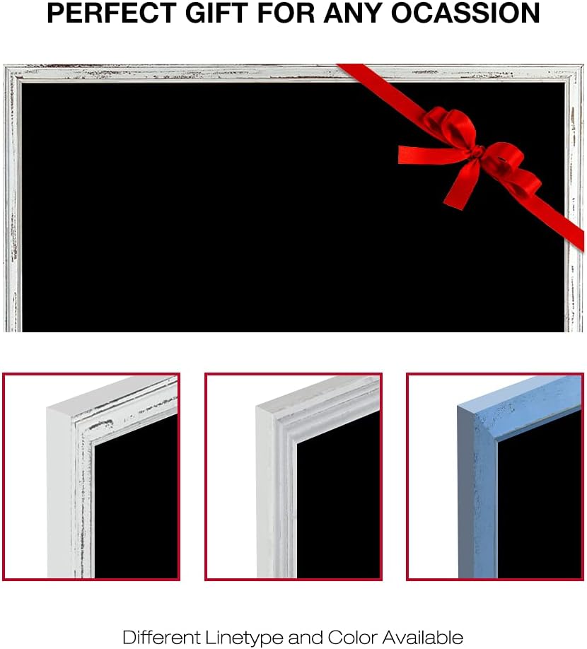 DOLLAR BOSS Chalkboard, Blackboard 24x18 Inches Non-Magnetic Chalk Board for Menu, Wedding, Restaurant and Decoration with White Rustic Frame : Everything Else