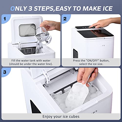 Máquina portátil de hielo compacta TENXOE blanca miniatura 4