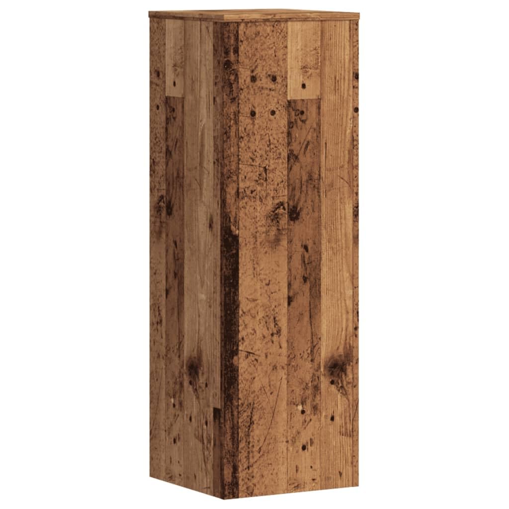 Lot de 2 supports pour plantes - 33 x 33 x 100 cm - Aspect bois vieilli - Colonne décorative en bois pour salon et bureau