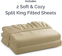 Vista 304 de King Fitted Bed Sheet - Bottom Single Fitted Sheet Only - Ultra-Soft Hotel Luxury Bedding w/ 8-16 Inch Deep Pockets - Breathable, Cooling & Wrinkle