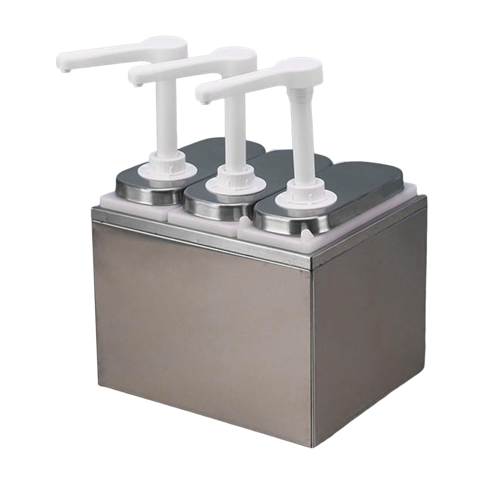 Dispensador de manual que ahorra tiempo y esfuerzo. Tres cabezas | Botella con bomba. Dispensador de desmontable fácil de usar. Botella manual para condimentos que