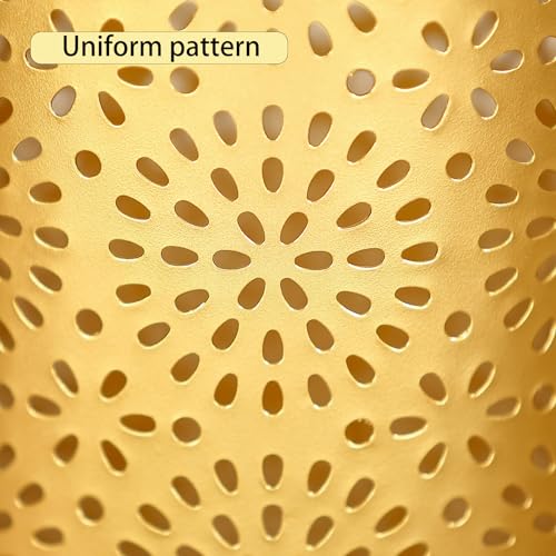 Image of Gold Trash Can, Gold Trash Can for Bathroom, Metal Garbage Can for Offices, 7 inch W X 7 inch L X 12 inch H