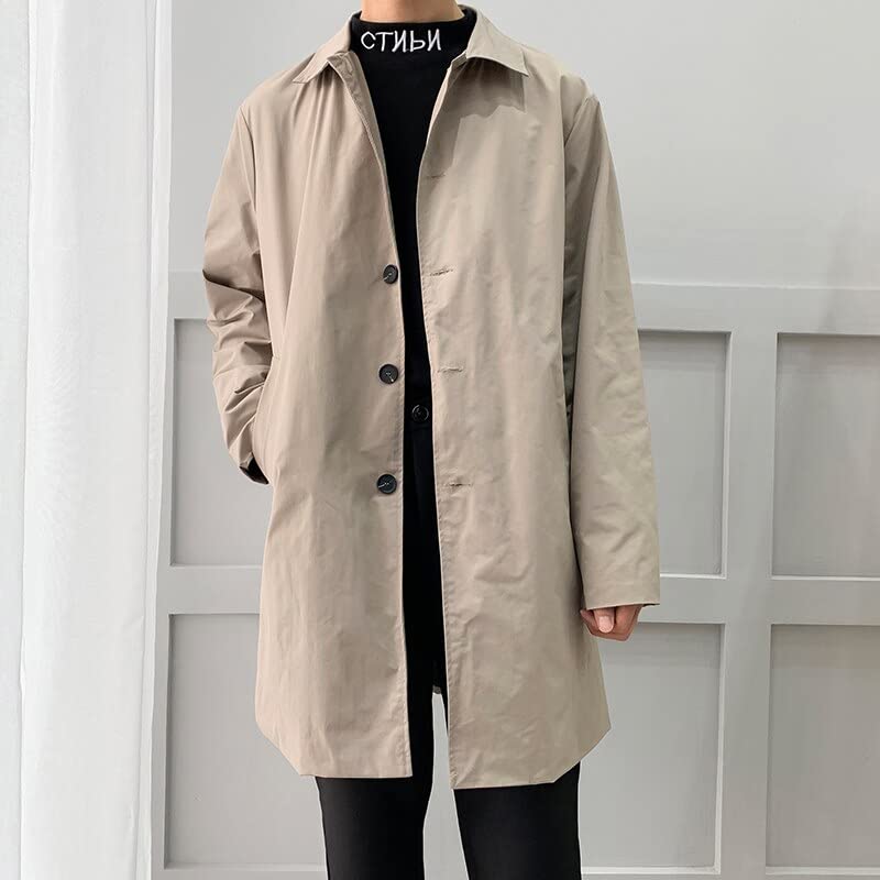 Oversized Heren Trenchcoats Casual Overjas Jas Mannelijke Tuniek Buttom Windjack Kleding Jas for Heren (Color : Beige, Size : 2XL(178-186cm)) - Image 5