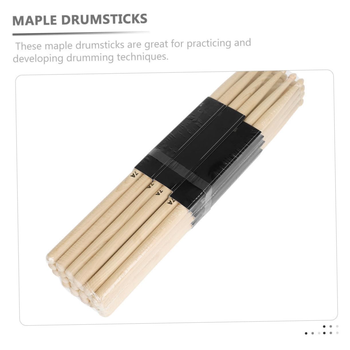 12 Paar 7a Ahorn Drumsticks für Jazz Drumset, Khaki | Leichtes Design, Vielseitig Einsetzbar, Holz Ausführung für Percussion Instrumente