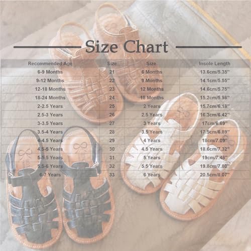 Baby Girls Summer Sandal Lightweight Soft Sole Closed-Toe Outdoor Leather Athletic Footwear2