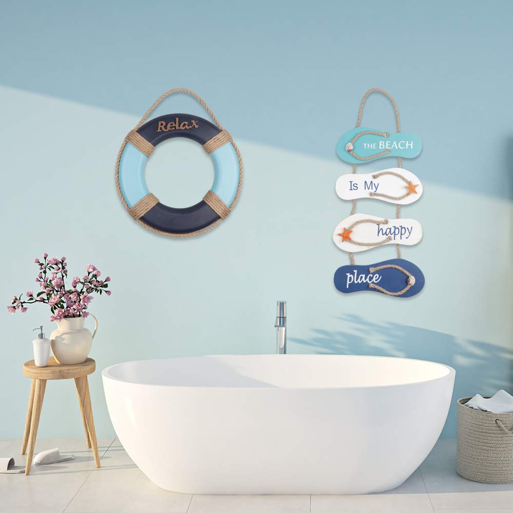 Beach Flip Flop Wall Decoration Wooden Beach Slippers Hanging