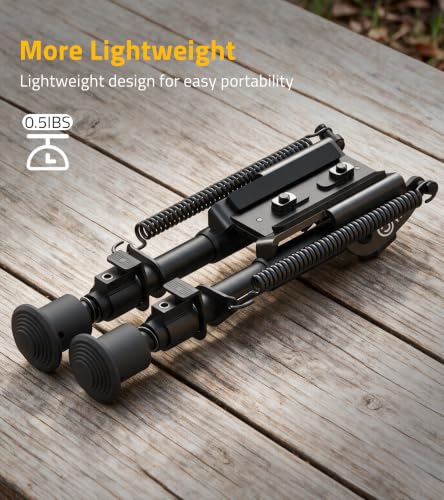 CVLIFE 6-9 Inch Bipod for M-Rail Bipod for Outdoors Aluminum | Adjustment Height Attach Directly Non-Slip Rubber Feet Bipod - image 4