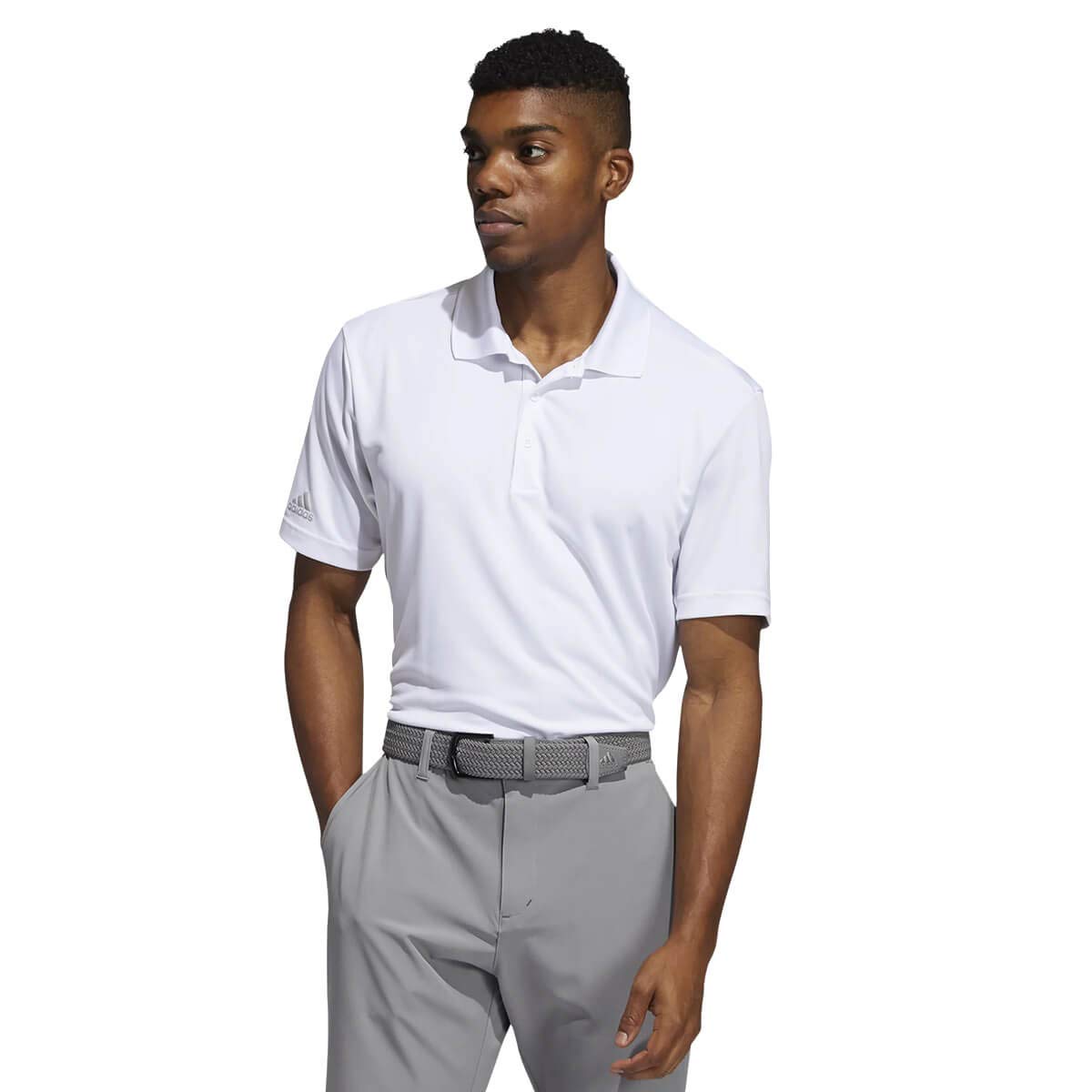 Adidas Men's White Golf Performance Polo Shirt - M