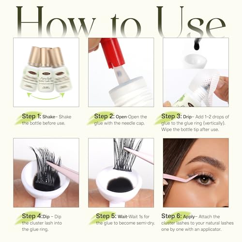 Image of CALAILIS Lash Cluster Glue & Lash Remover Kit, Strong Hold Long Lasting 4+ Weeks Eyelash Cluster Glue and Gentle Remover for Professional Use