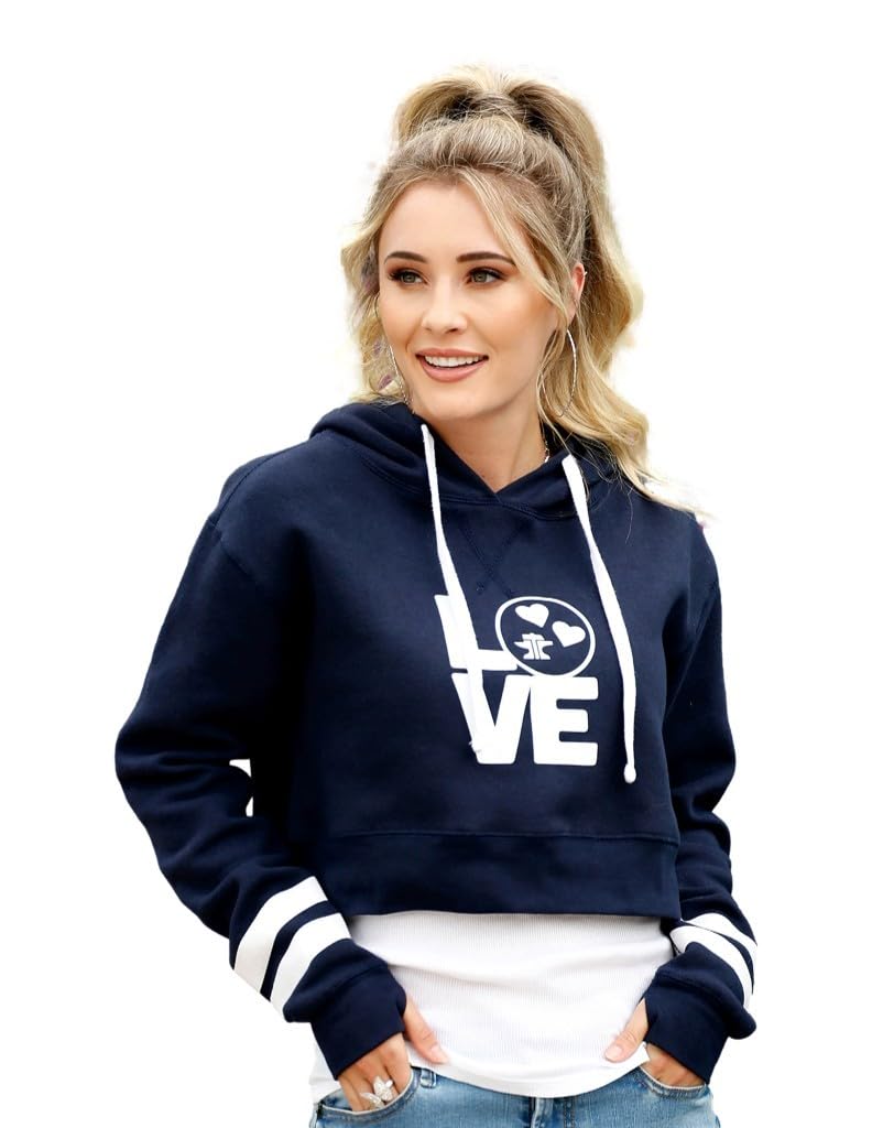 Tin Haul Western Sweatshirt Womens Cropped XL Blue 10-098-0300-0773 BU