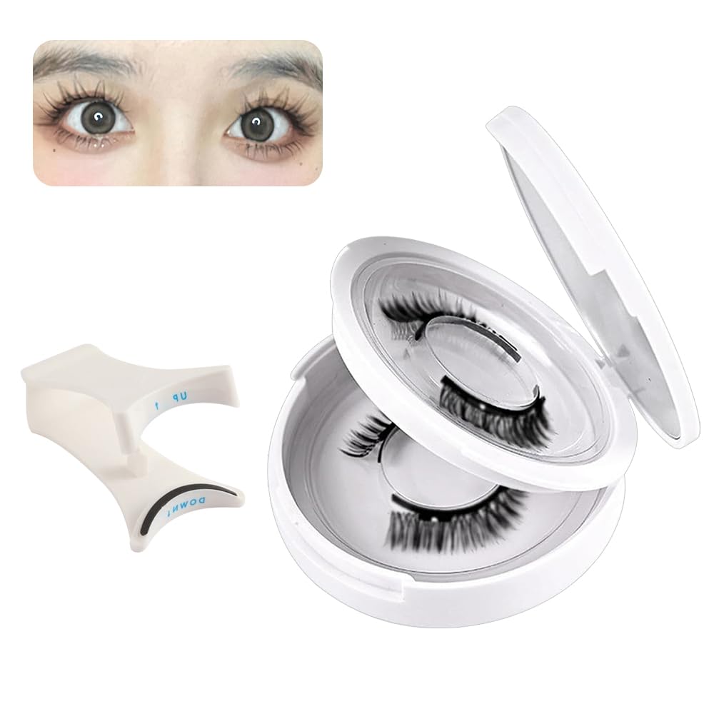 Hojalis Pestañas Postizas Magneticas, 2 Pares Pestañas Magnéticas Wasado Sin Pegamento, 3D Effect Reutilizables Wasado Magnetic Eyelashes, Magnetic Eyelashes con Applicator, Aspecto Natural