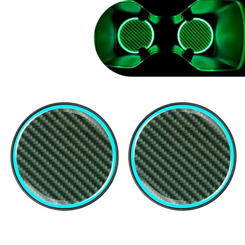 2 Posavasos Luminosos para Auto Carbon Fiber 2.83" miniatura 1
