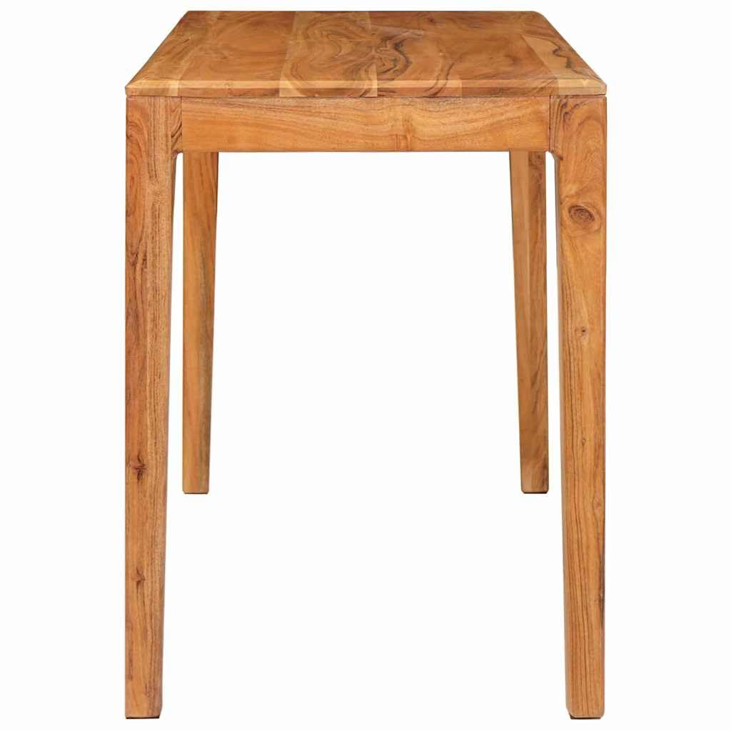 Stół do jadalni z litego drewna akacjowego, brązowy, 110 x 55 x 76 cm, nowoczesny stół kuchenny, stół do jadalni ze stabilnym stelażem, zajmuje mało miejsca do salonu i jadalni