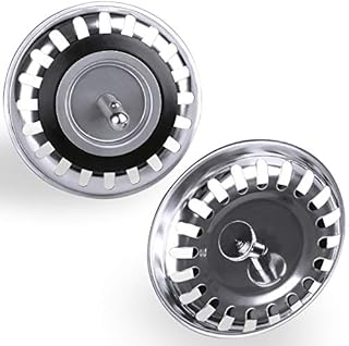 Kitchen Sink Strainer Plug, 2pcs Stainless Sink Strainer Plug, Standard Strainer Drain Protector for Kitchen/Bathroom, Diameter: 79mm