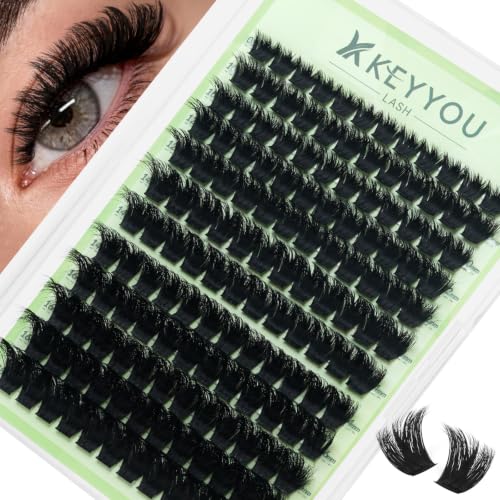 KEYYOU 3D Volume Lash Clusters Black Band Midnight for Dramatic Party Look