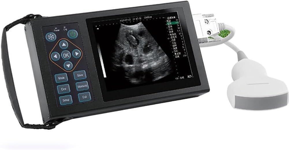 Macchina per ultrasuoni veterinaria, Tester di Gravidanza ad ultrasuoni B Veterinario, 16 Tipi di Pseudo Colori ad Alta Definizione, Dispositivo diagnostico Meccanico a scansione da 5,0 MHz,