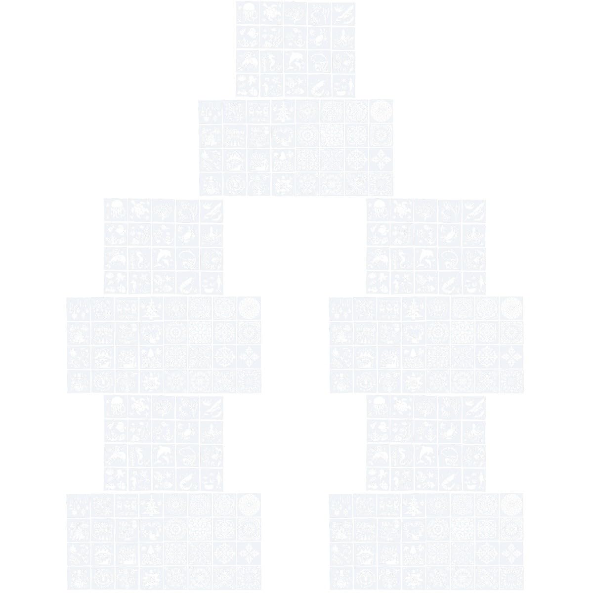 Lot De 5 Pochoirs De Décoration De Noël Réutilisables Pour Peinture Modèles Fournitures Artistiques 52 Pièces X 5