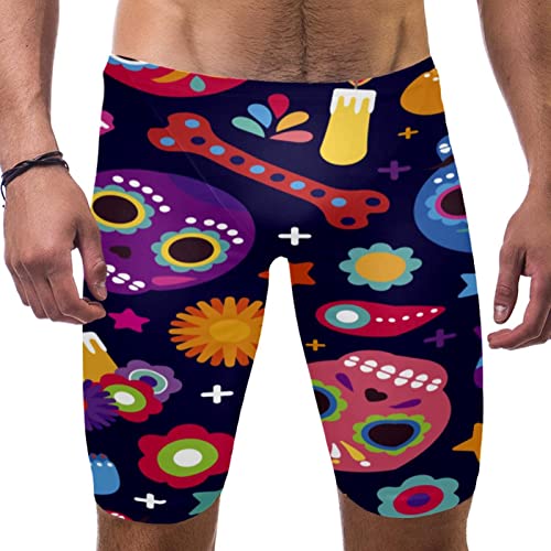 Bañador para hombre del Día de los Muertos multicolor talla L de secado rápido