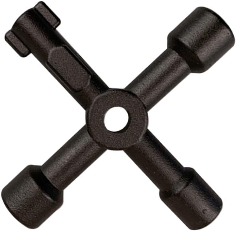 F.L.S 4 in 1 Alloy Triangle/Square 4 Way Service Utility Cross Triangle/Square Keys for Train Electrical Elevator Cabinet Valve (2pcs Silver Key)