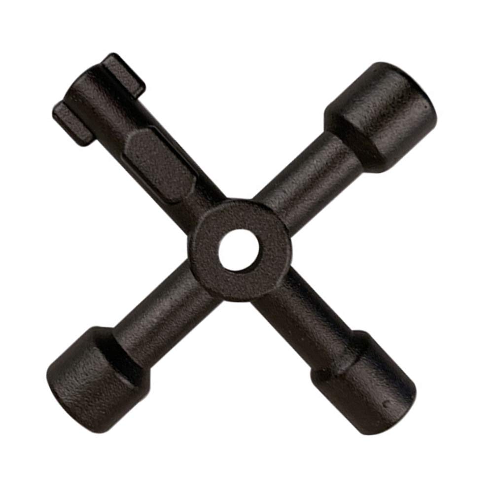4 in 1 Alloy Triangle/square 4 Way Service Utility Cross Triangle/square Keys for Train Electrical Elevator Cabinet Valve … (4 IN 1 Black key)