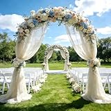 Organza Stoff,Chiffon Stoff Meterware - 3 m x 160 cm,Tüll Meterware Champagner DIY für Geburtstag Wedding Decoration Hochzeitsbogen Party Dekor