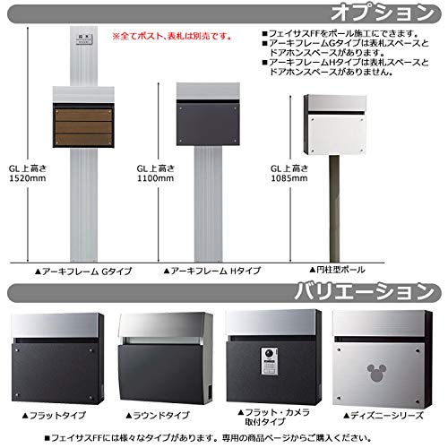 Amazon.co.jp: フェイサスFF ラウンド 壁付けポスト メタリックグレー