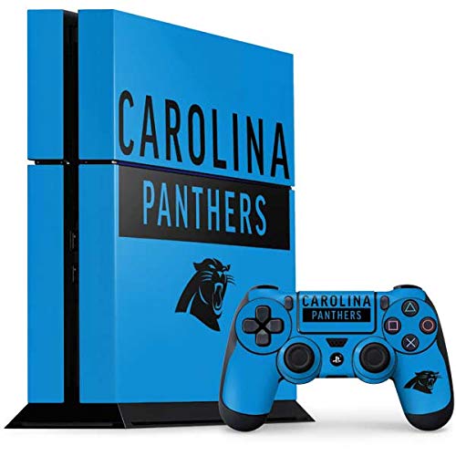 Skinit Decal Gaming Skin Compatible with PS4 Console and Controller Bundle - Officially Licensed NFL Carolina Panthers Blue Performance Series Design