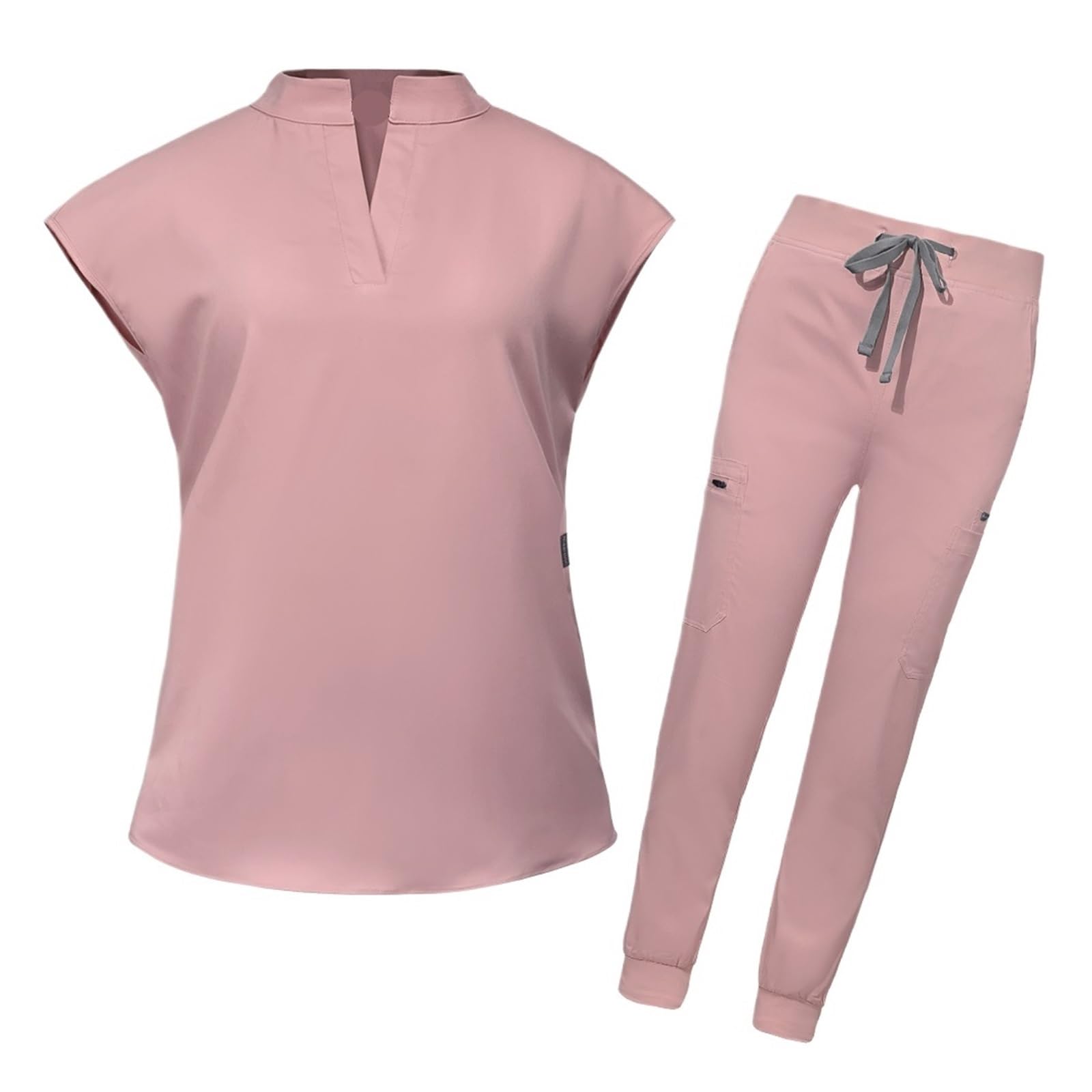 Krankenschwesteruniform für Frauen Uniformen Frau Peeling-Sets OP-Kittel Krankenschwestern Zubehör Krankenhaus Zahnklinik Schönheitssalon Arbeitskleidung Kleidung Anzug For Chirurgische Kleidung(Pink,